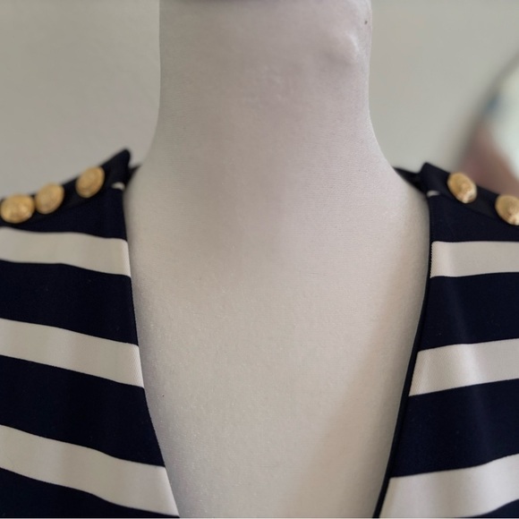 Zara Navy & White Striped Nautical Sam Sleeveless Dress Size XS Summer Dress - Picture 6 of 9